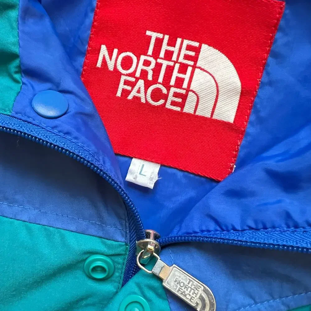 Vintage The North Face Anorak Jacket Red Blue Green Shell Windbreaker Gorpcore L